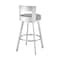 Armen Living Lynof Swivel Counter Stool in Brushed Stainless Steel with Light Gray Faux Leather 840254335462 - alternate 6
